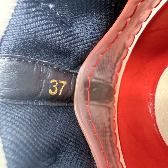 Christian Louboutin Arpoador Navy Drawstring Sock Sneakers Size 37 US 7 Women's - Picture 14 of 15